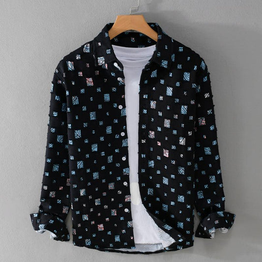Men's Classic Style Spring Lapel Hole Shirt Coat - amazitshop