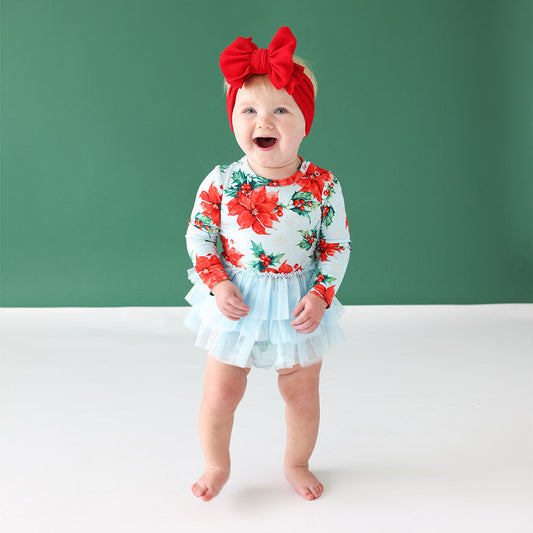Winter Lily Long Sleeve Tulle Skirt Bodysuit Dress
