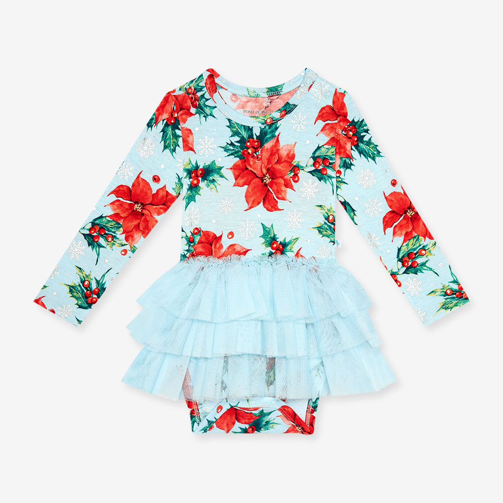 Winter Lily Long Sleeve Tulle Skirt Bodysuit Dress