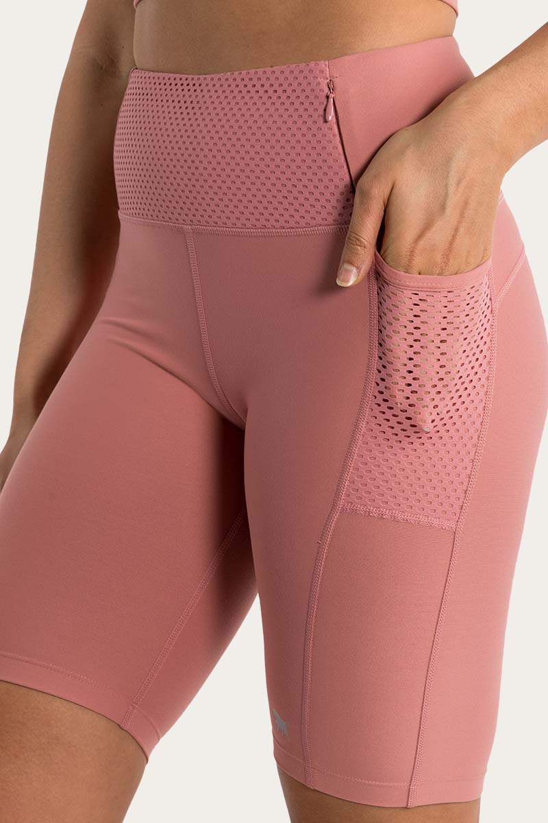 Camryn Womens High Rise Bike Pant - Dusty Rose