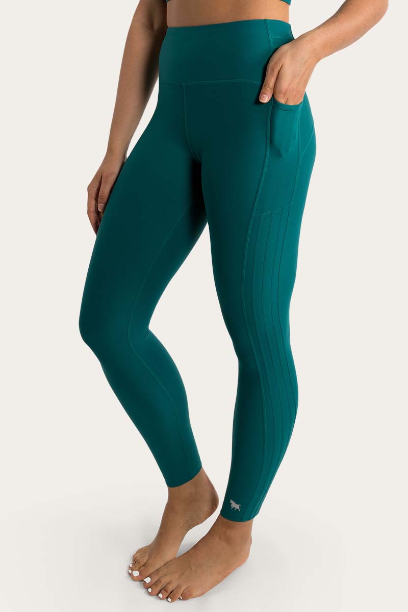 Kiara High Rise Cropped Ankle Grazer Tight - Amazon Green