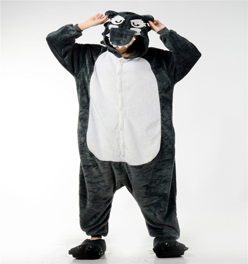 Animal Costume Big Gray Wolf Animal Cartoon Jumpsuits Clothing Kids Gift