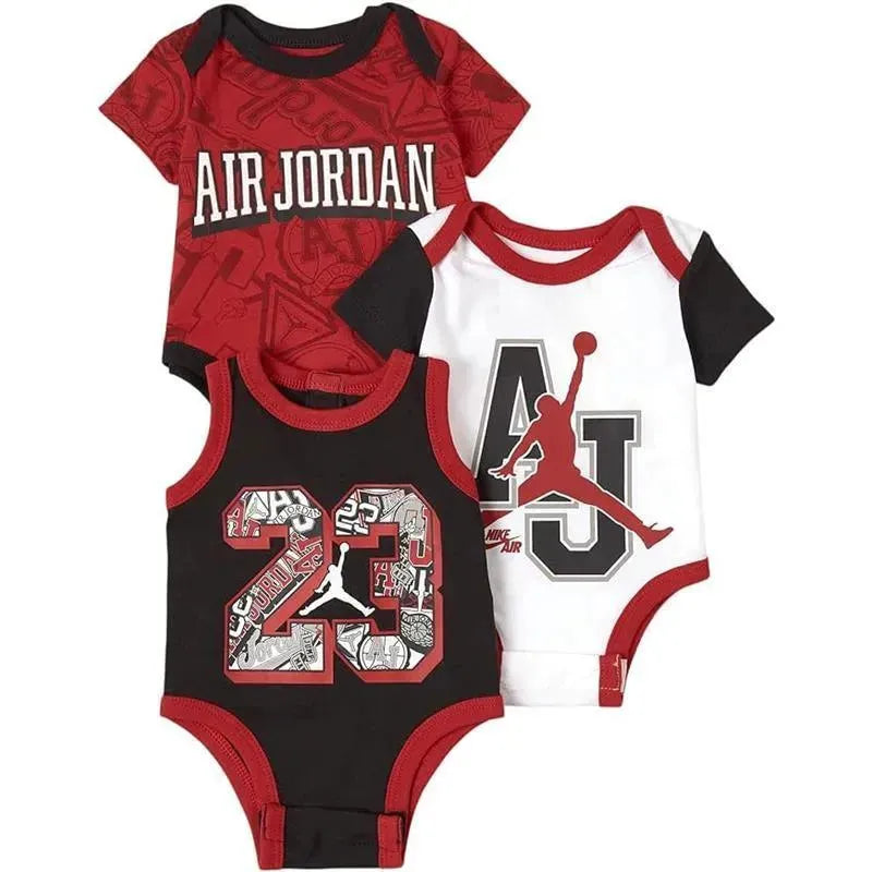 Jordan Baby - 3Pk Boys Bodysuits AJ, Red, Black and White