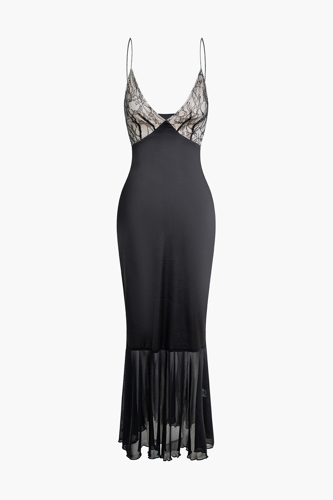 Patchwork Slip V-neck Maxi Dress