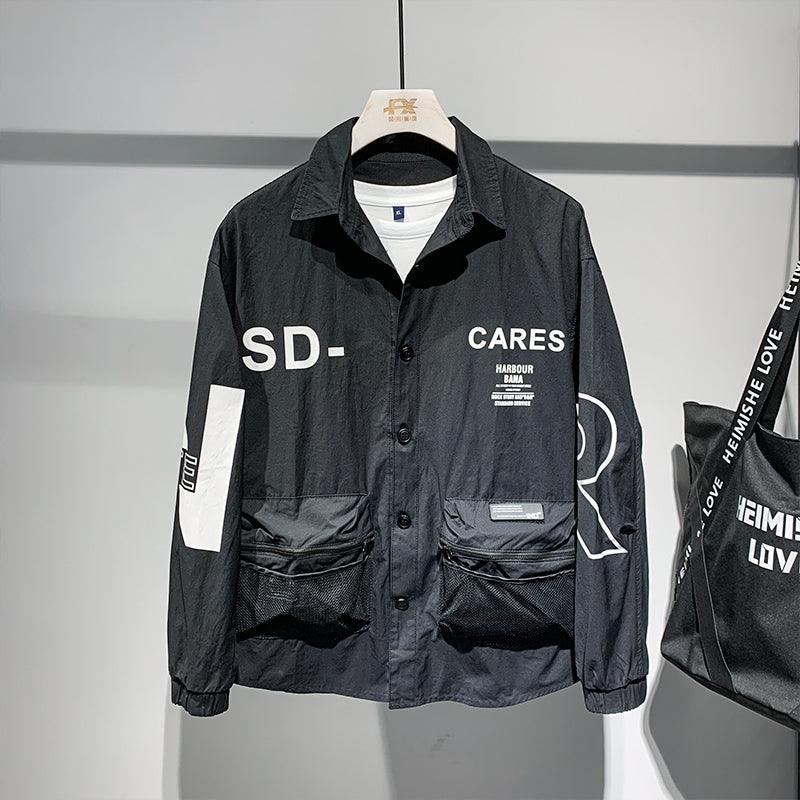 Wind-shaped Korean Version Of The Trend Of Men's Casual Sunscreen Clothing Stitching Contrast Color Fashion Jacket Men - amazitshop