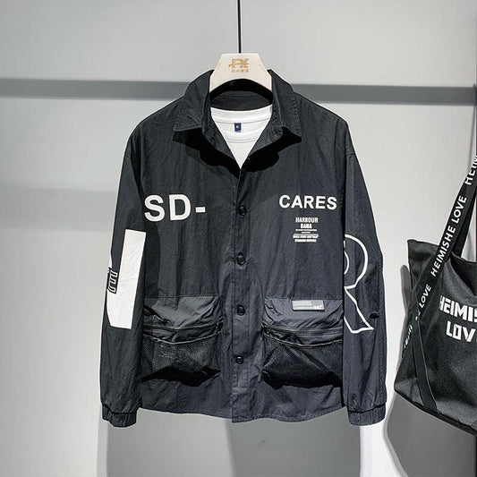 Wind-shaped Korean Version Of The Trend Of Men's Casual Sunscreen Clothing Stitching Contrast Color Fashion Jacket Men - amazitshop