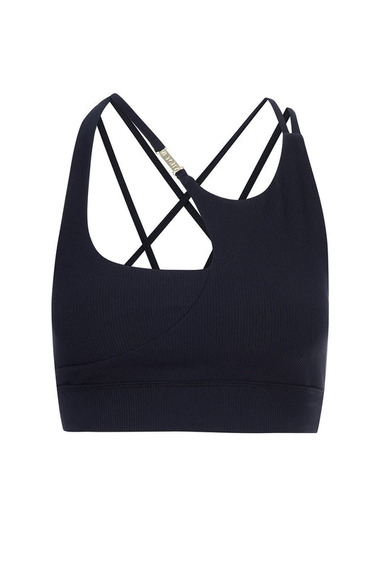 Melrose Black Ribbed Bra