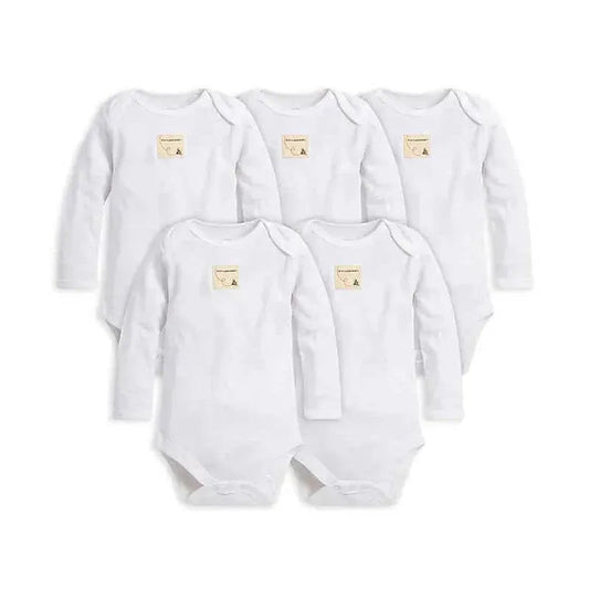 Burt's Bees Baby Essentials Long Sleeve Bodysuit 5-Pack Preemie