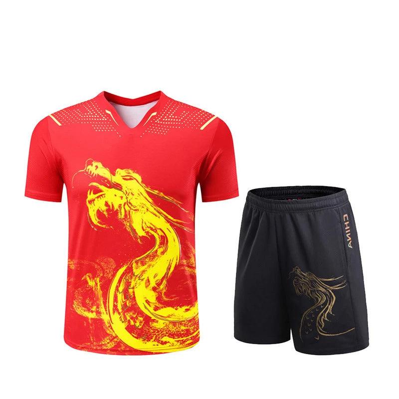 Aolong Clothing Group Purchase Quick-drying Badminton Clothing Suit Casual Men And Women Couple Sportswear Short Sleeve Table Tennis Wear Children - amazitshop