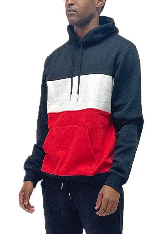 Men's Activewear Color Block Pullover Hoodie