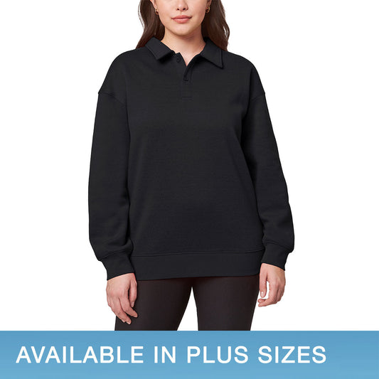 Ladies' Collared Fleece Pullover Top