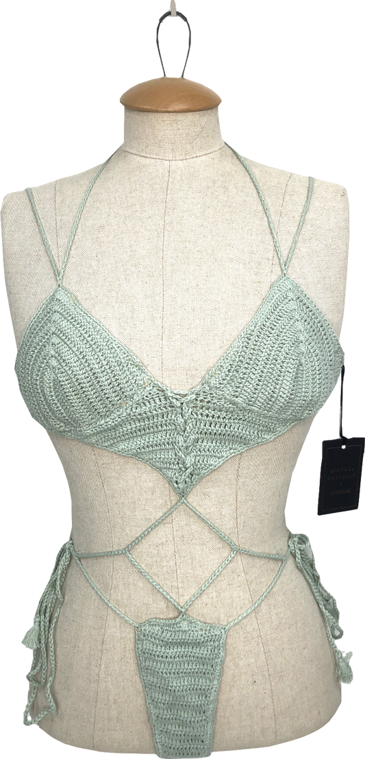REVOLVE Green Michael Costello Crochet One Piece UK XXXS