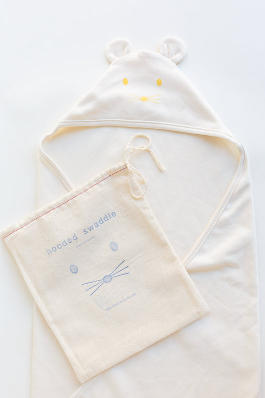 Fog Linen Hooded Mouse Swaddle