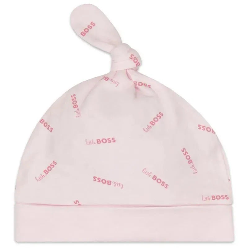 Hugo Boss Baby - Long Sleeve Bodysuit & Hat, Pink Pale