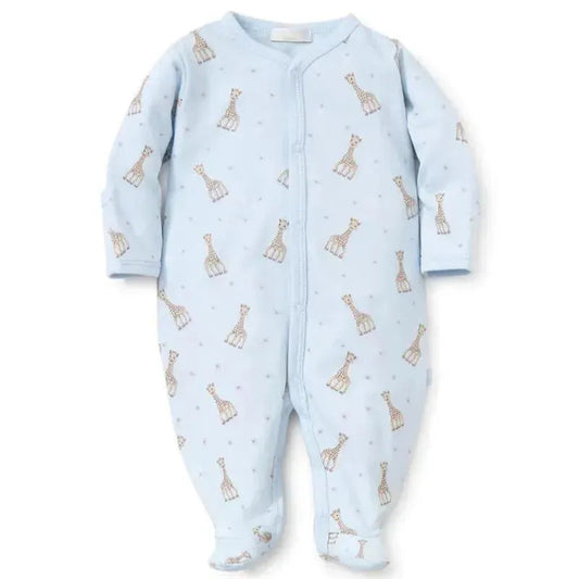 Kissy Kissy - Sophie La Girafe Print Footie, Light Blue