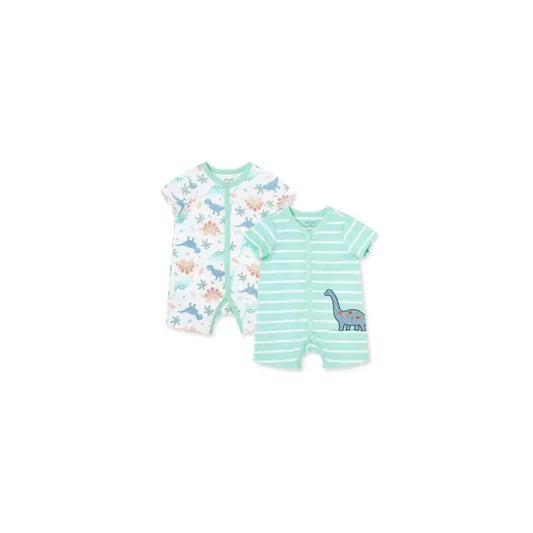 Little Me - 2Pk Baby Boy Dinos Rompers