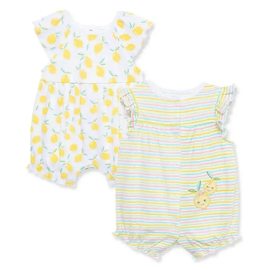 Little Me - 2Pk Baby Girl Lemons Cotton Rompers