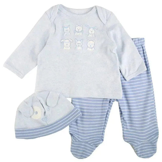 Little Me - 3Pk Baby Boy Puppy Fun Set Blue
