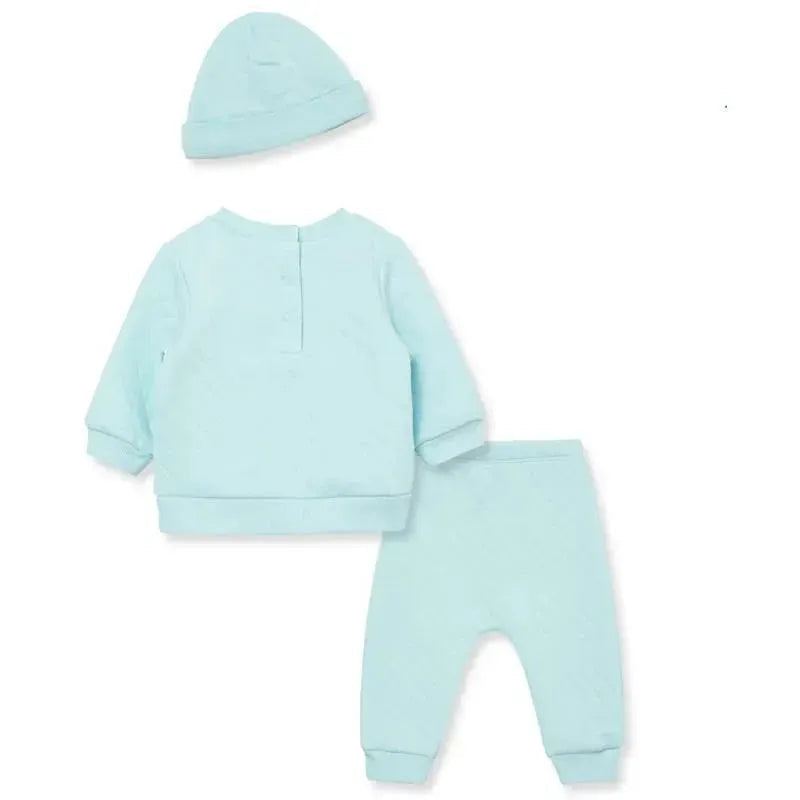 Little Me - 3Pk Elephant Quilt Set Aqua