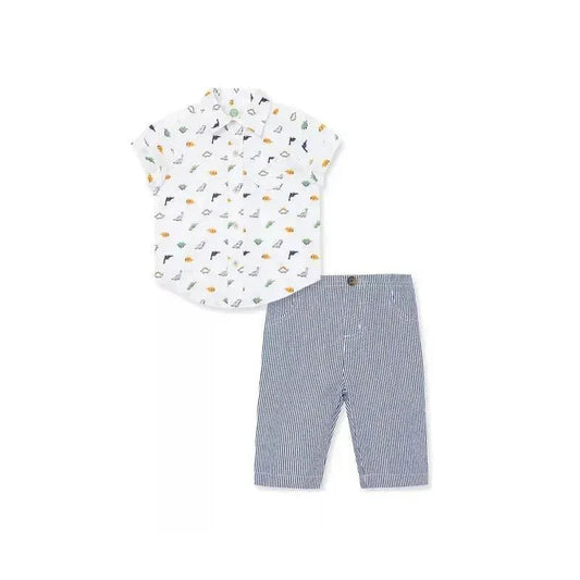 Little Me Dino Pant Set - Blue