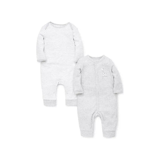 Little Me - Giraffe 2 Pack Coverall, Grey