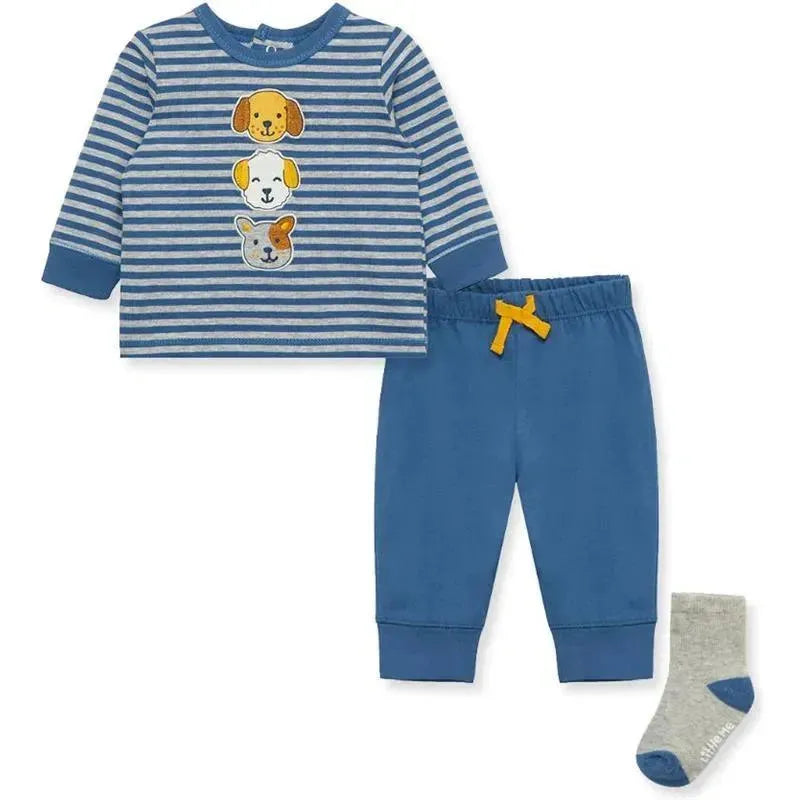 Little Me - Puppy Fun Jersey Knit Jogger Set & Sock