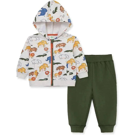 Little Me - Safari 2Pc Hoodie Set, Green
