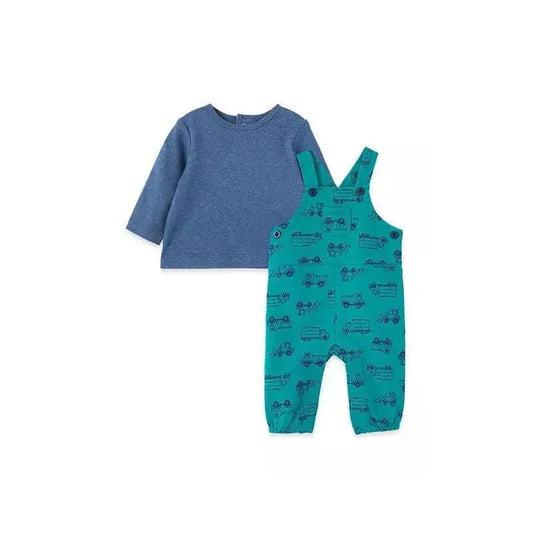 Little Me - Trucks Overall Set, Teal