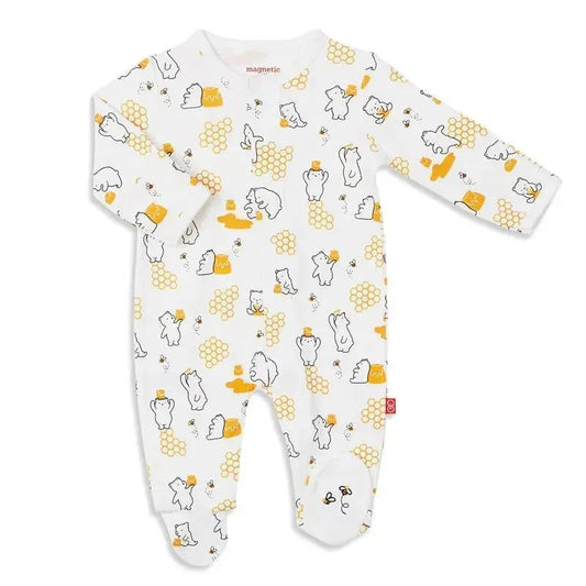 Magnetic Me - Baby Honey Bee Mine Organic Cotton Magnetic Footie