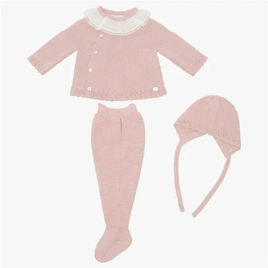Martin Aranda -Take Me Home Sweater, Leggins & Bonnet (All Knitwear) Bonsay, Pink