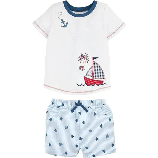 Mud Pie - Baby Boy Sailboat Short Set