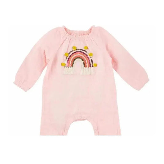 Mud Pie - Baby Girl Applique Bodysuit, Rainbow