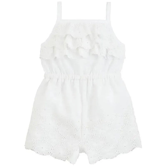 Mud Pie - White Eyelet Baby Romper