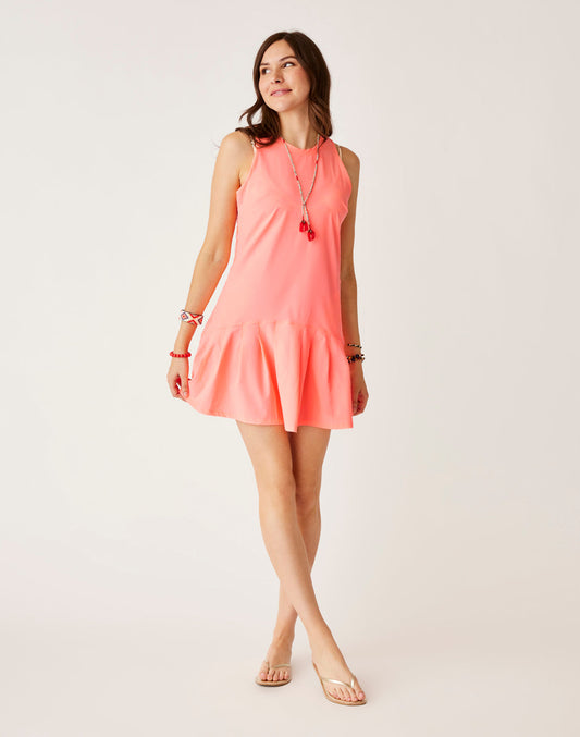 Venture Balsa Dress: Electric Coral