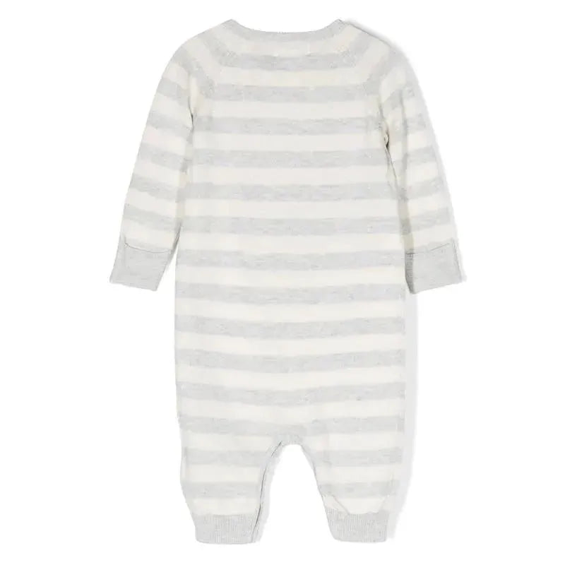 Polo Ralph Lauren Baby - Long Sleeve Organic Cotton Bear Sweater Coverall, Quartz Heather