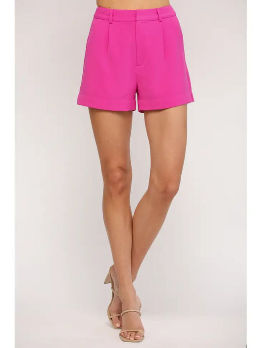 Fuschia taylored shorts