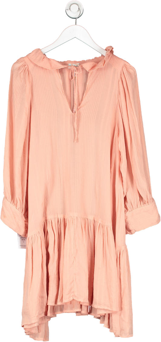evarae Marais Ruffle Tiered Minidress - Peach Pink UK S