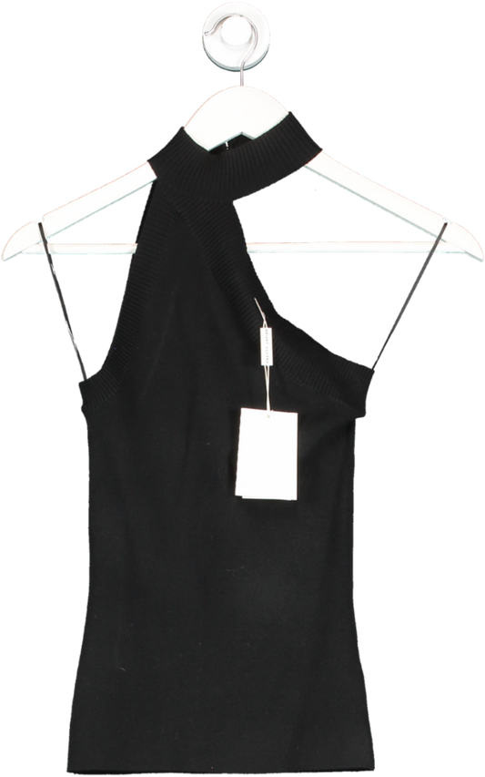 PRETTY LAVISH Black Miak Cut Out Knit Top UK XS