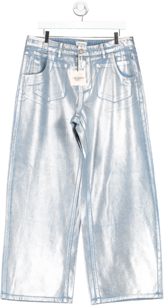 Superdown Blue Aisha Metallic Jeans UK L