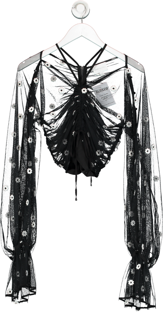 Alice McCall Black Le Lady Embroidered Tulle UK 10