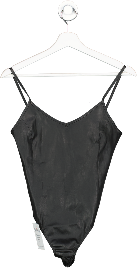 Black Leather Bodysuit UK S