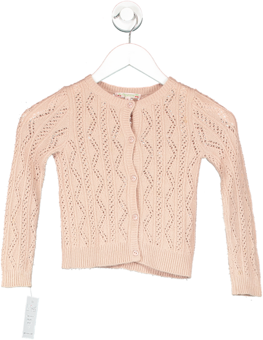 Bonpoint Pink Cashmere Diamante Button Detail Cardigan 6 Years