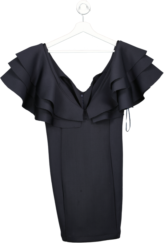 Lavish Alice Black scuba Frill Top Dress UK 12