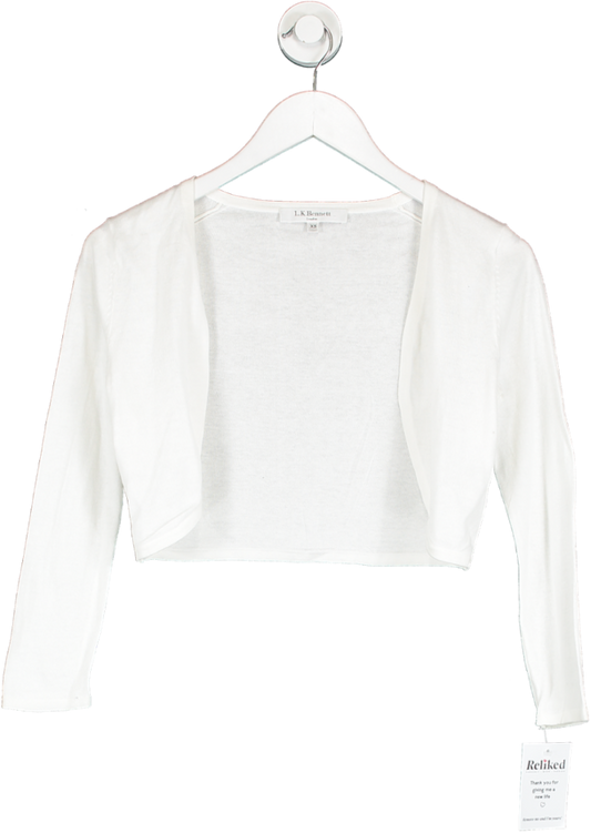 LK Bennett White Colarless Bolero UK XS