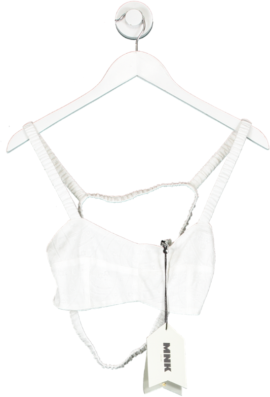 MNK White Nanchalant Broderie Anglaise Bralette UK M