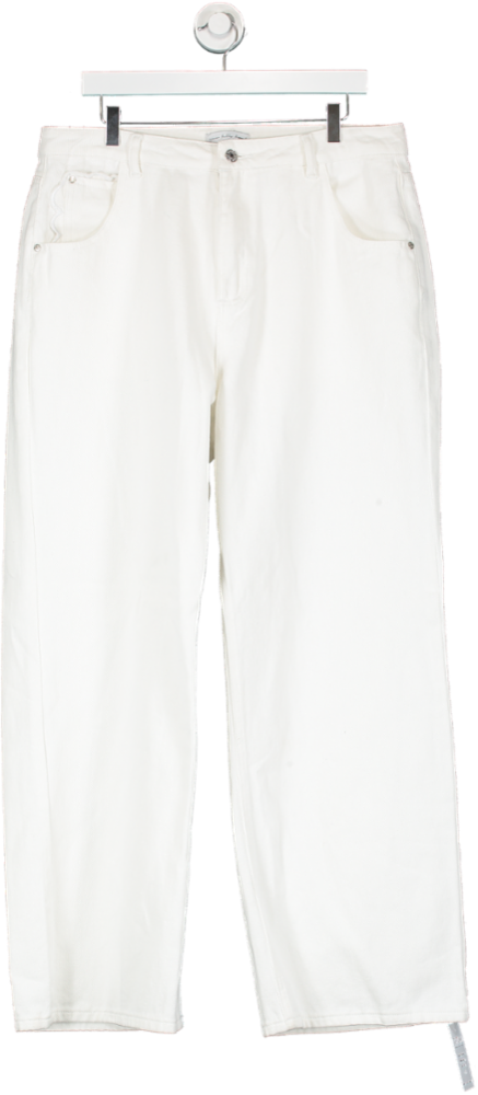Never Fully Dressed Cream Scallop Detail Straight Leg Jeans UK 18
