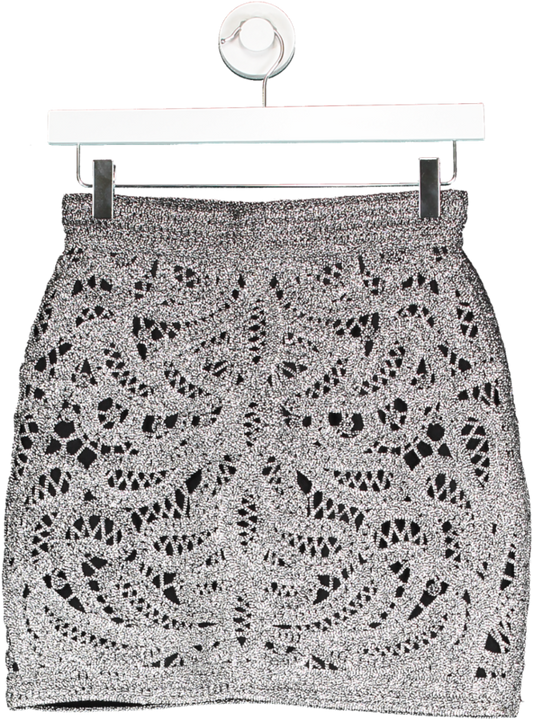 Maje Metallic Thread Open Weave Skirt UK 8