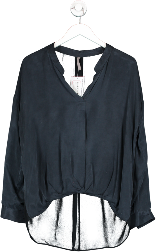 Yaya Women Blue Soft Tunic Blouse With Long Sleeves UK 12