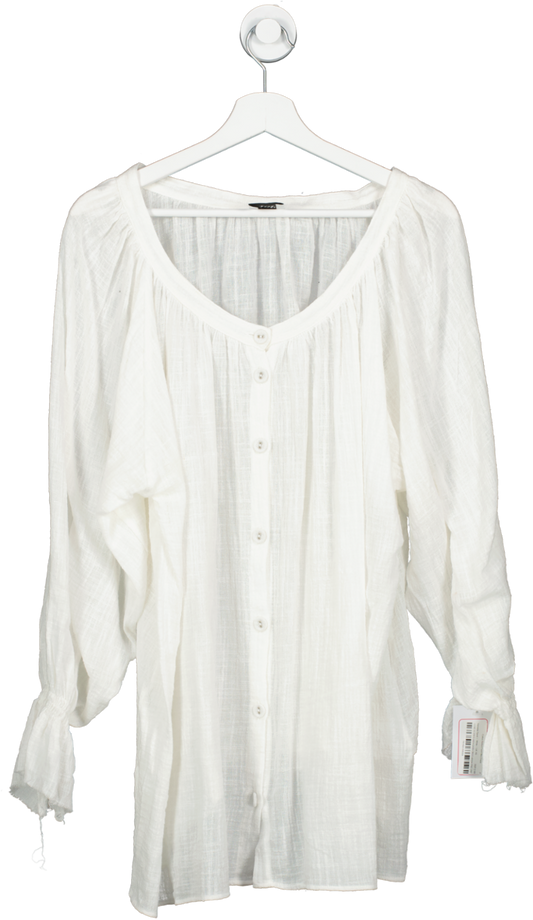 Vanessa Sposi White Cotton Button Front Mini Dress UK XS