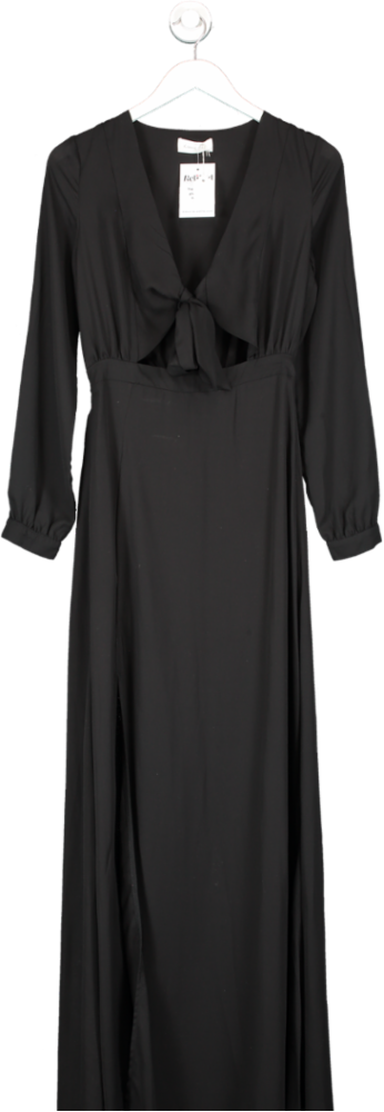 Kirens Black Tie Front Maxi Dress UK S